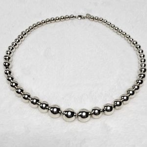 16" Tiffany & Co. Sterling Silver Graduated Ball Bead Necklace